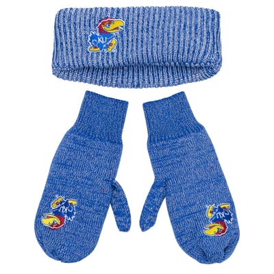 Kansas Jayhawks ZooZatz Lurex Headband & Mittens Bundle