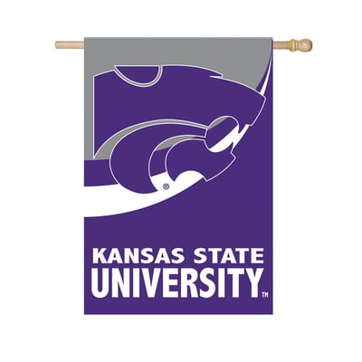  Kansas State Wildcats 29" x 43" Color Wave Double-Sided Burlap House Flag