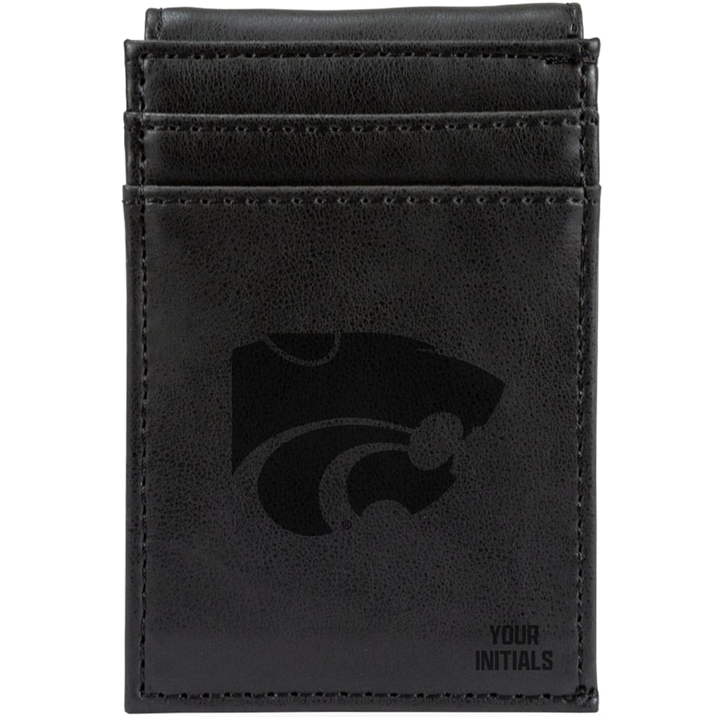 Kansas State Wildcats Personalized Front Pocket Wallet - Black