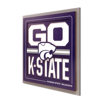 Kansas State Wildcats 12" x 12" Slogan Series 3D Wall Art