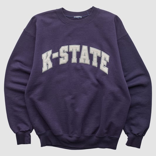 Kansas State Wildcats Champion 2000s Pullover Sweatshirt - Purple - S by Fanatics Real Vintage