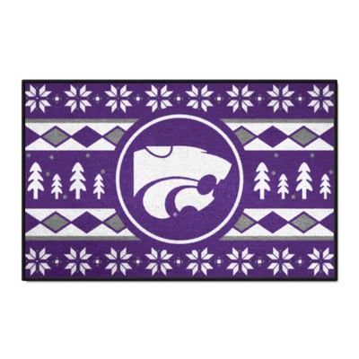 Kansas State Wildcats Logo Brands 19" x 30" Holiday Sweater Starter Mat