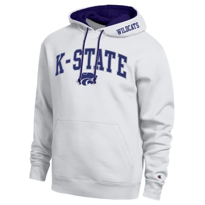  Kansas State Wildcats Champion Arch Tackle Twill Hoodie - White