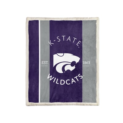 Kansas State Wildcats Pegasus Block Stripe 50" x 60" Ultra Cozy Sherpa Blanket