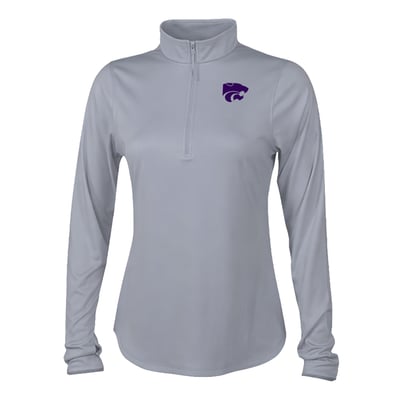  Kansas State Wildcats Columbia Women's Fairway Breeze Quarter-Zip Pullover - Gray