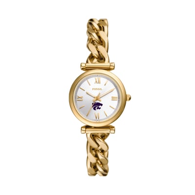 Kansas State Wildcats Fossil Women's Carlie Gold-Tone Stainless Steel Watch
