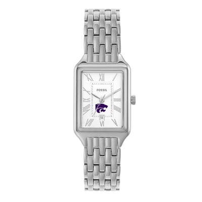 Kansas State Wildcats Fossil Women's Raquel Three-Hand Date Stainless Steel Watch