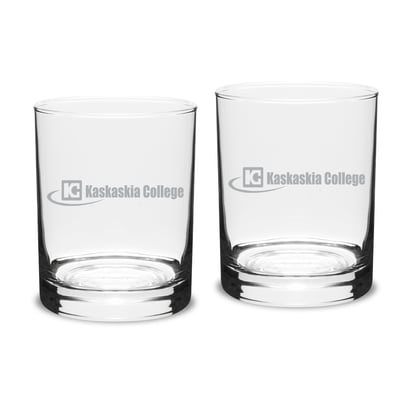 Kaskaskia College Blue Devils 14oz. Classic Double Old Fashion Glass Set