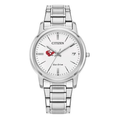  Keene State Owls Citizen Watch Women's Eco-Drive White Dial Stainless Steel Watch - Silver