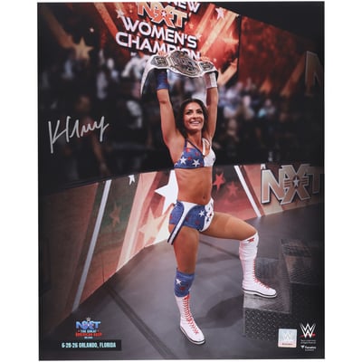 Kendal Grey WWE Autographed Fanatics Authentic 16" x 20" NXT Great American Bash Raising Title Photograph 