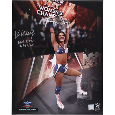 Kendal Grey WWE Autographed 16" x 20" NXT Great American Bash Raising Title Photograph with "And New 6/28/26" Inscription