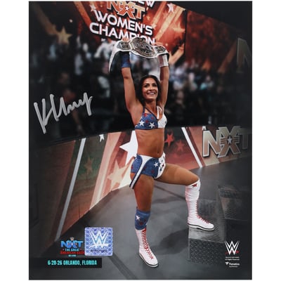 Kendal Grey WWE Autographed Fanatics Authentic 8" x 10" NXT Great American Bash Raising Title Photograph 