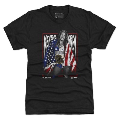Kendal Grey 500 Level NXT Champ Flag Premium Tri-Blend T-Shirt - Black