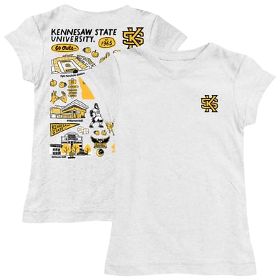  Kennesaw State Owls Vive La Fete Girls Toddler Impressions Artwork T-Shirt - White