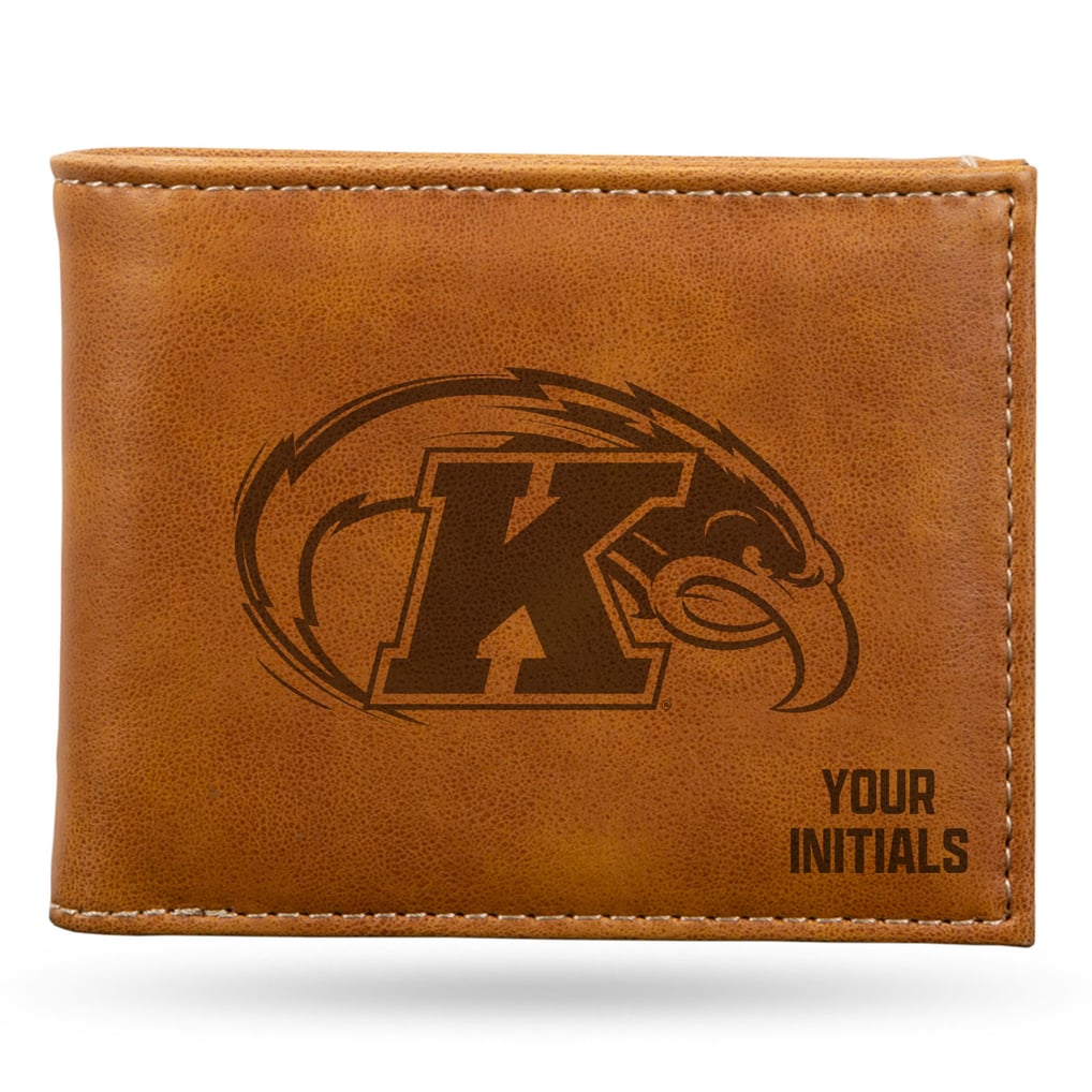 Kent State Golden Flashes Personalized Billfold Wallet - Brown