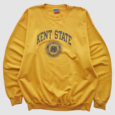 Kent State Golden Flashes Champion 2000s Pullover Sweatshirt - Yellow - L by Fanatics Real Vintage