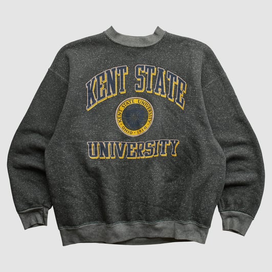 Kent State Golden Flashes Velva Sheen 90s Pullover Sweatshirt - Dark Heather Gray - M by Fanatics Real Vintage