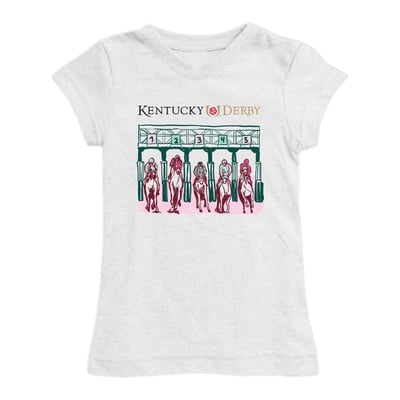 Kentucky Derby Vive La Fete Girls Toddler Starting Gate Fitted T-Shirt - White