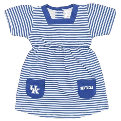 Kentucky Wildcats Little King Girls Toddler Square Neck Striped Dress - Royal