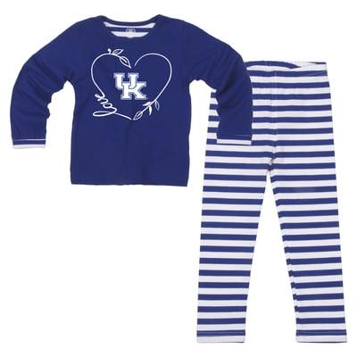  Kentucky Wildcats Wes & Willy Girls Toddler 2-Piece Long Sleeve Top and Pants Set - Royal