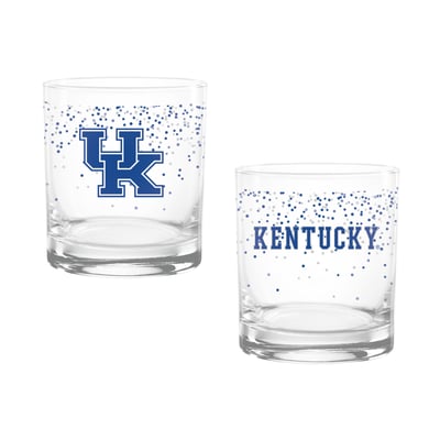 Indigo Falls Kentucky Wildcats Confetti Rocks Glass Set of 2
