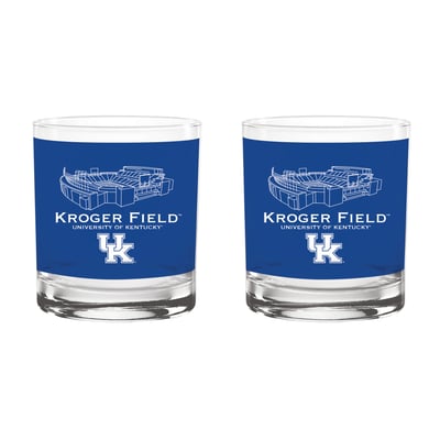  Kentucky Wildcats Indigo Falls Core Stadium Two-Piece 14oz. Rocks Glass Set
