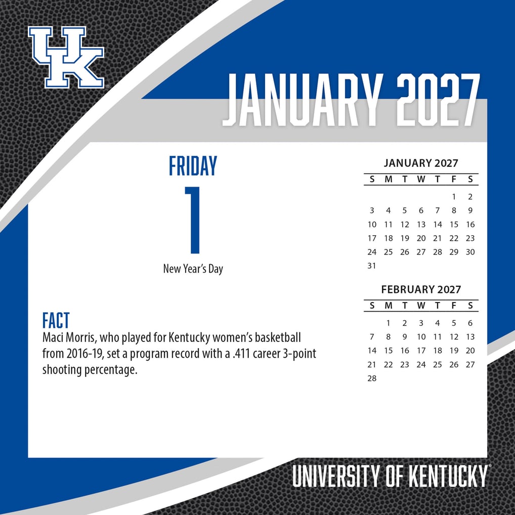 Kentucky Wildcats 2027 Box Calendar