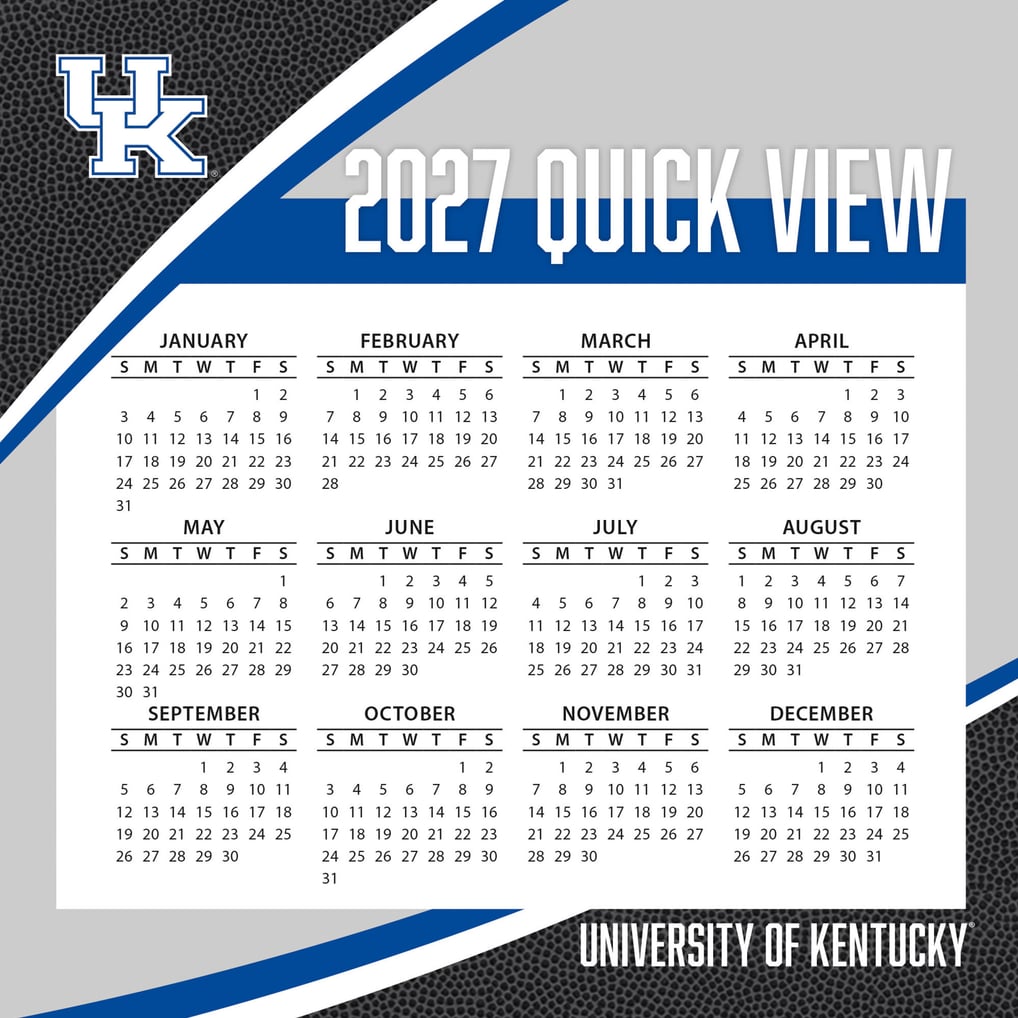Kentucky Wildcats 2027 Box Calendar
