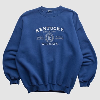 Kentucky Wildcats 90s Pullover Sweatshirt - Blue - L by Fanatics Real Vintage