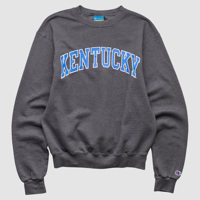 Kentucky Wildcats Champion 2010s Pullover Sweatshirt - Dark Heather Gray - XS by Fanatics Real Vintage