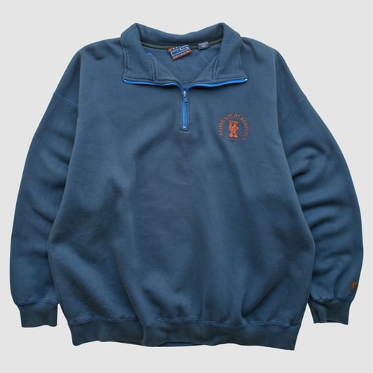 Kentucky Wildcats CRABLE SPORTSWEAR 2000s 1/4 Zip Sweatshirt - Blue - XL by Fanatics Real Vintage