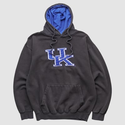 Kentucky Wildcats Old Varsity Brand 2000s Hooded Pullover Sweatshirt - Black - XS by Fanatics Real Vintage