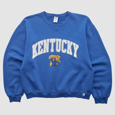 Kentucky Wildcats Russell 2000s Pullover Sweatshirt - Blue - XS by Fanatics Real Vintage