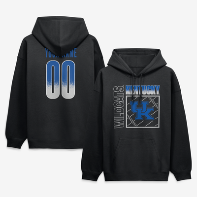 Kentucky Wildcats Big & Tall Home Field Pop Personalized Any Name & Number Hoodie - Black