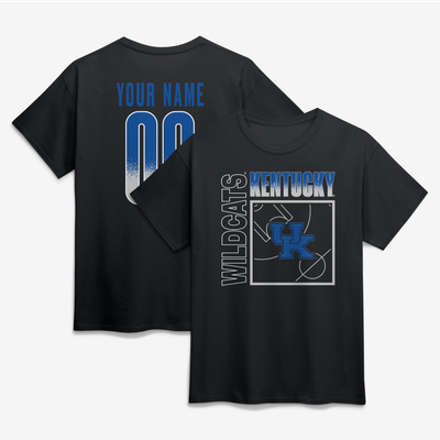 Kentucky Wildcats  Home Court Pop Personalized Any Name & Number T-Shirt - Black