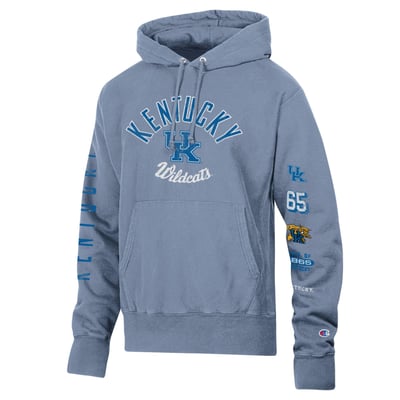  Kentucky Wildcats Champion Garment-Dye Reverse Weave Pullover Hoodie - Blue