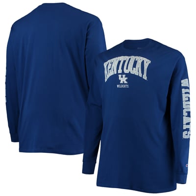 Kentucky Wildcats Champion Big & Tall Arch Over Logo Long Sleeve T-Shirt - Royal