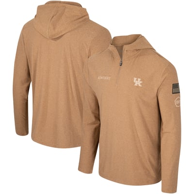 Kentucky Wildcats Colosseum OHT Military Appreciation Cloud Jersey Desert Quarter-Zip Pullover - Khaki
