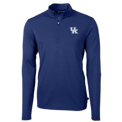 Kentucky Wildcats Cutter & Buck Virtue Eco Pique Recycled Quarter-Zip Jacket - Royal