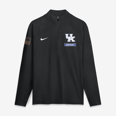 Kentucky Wildcats Nike 2026 Military Appreciation Stride Raglan Dri-FIT Half-Zip Pullover - Black