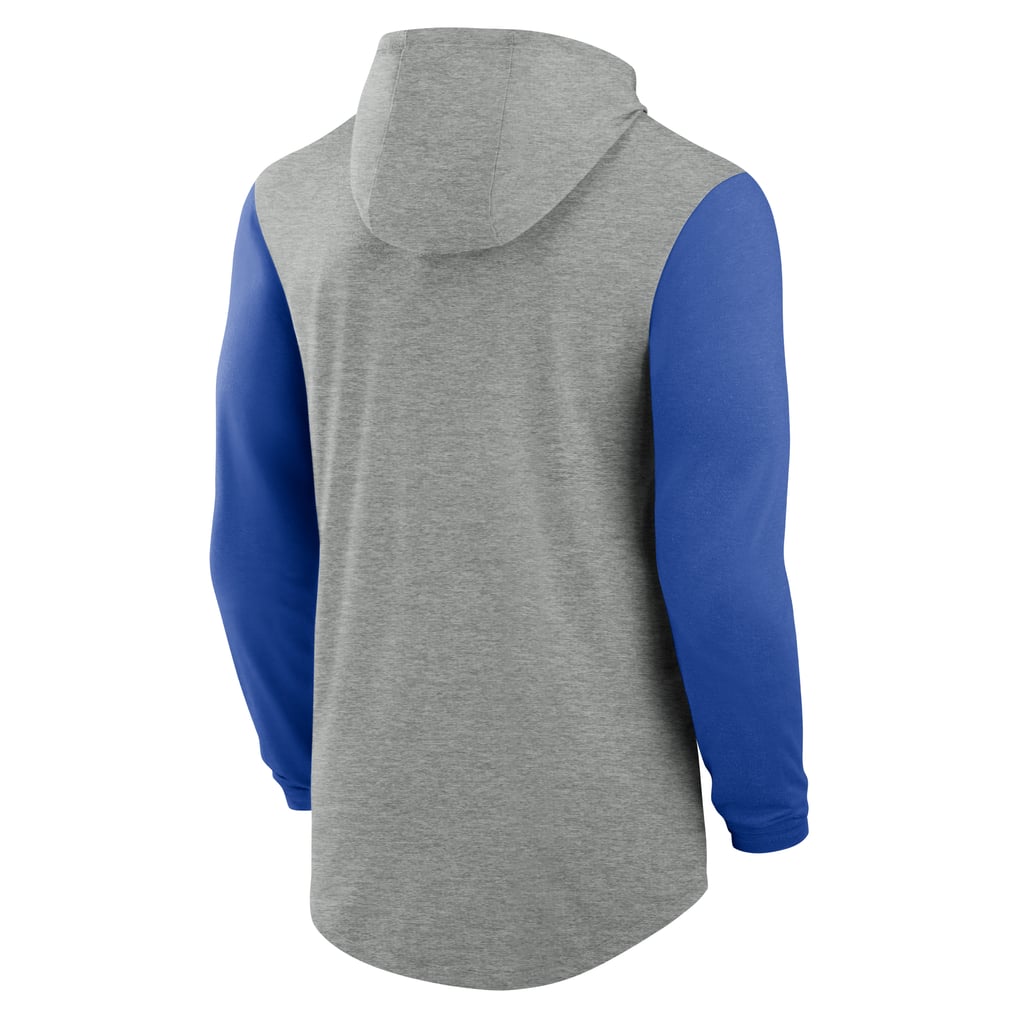 Kentucky Wildcats Nike Basketball Color-Block Tri-Blend Dri-FIT Long Sleeve Hoodie T-Shirt - Gray/Royal