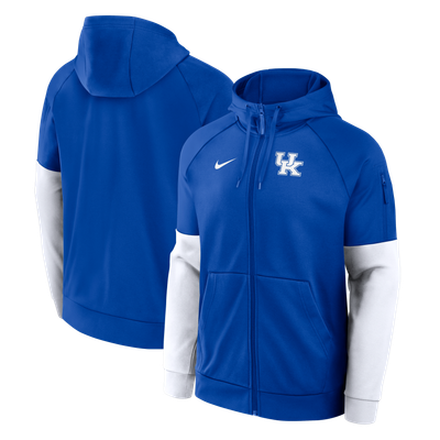  Kentucky Wildcats Nike Primetime Primary Logo Therma-FIT Raglan Full-Zip Hoodie - Royal