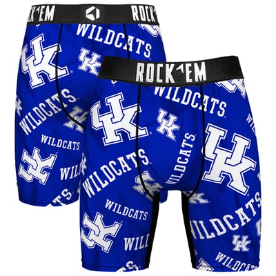  Kentucky Wildcats Rock Em All Over Logo Boxer Briefs - Royal