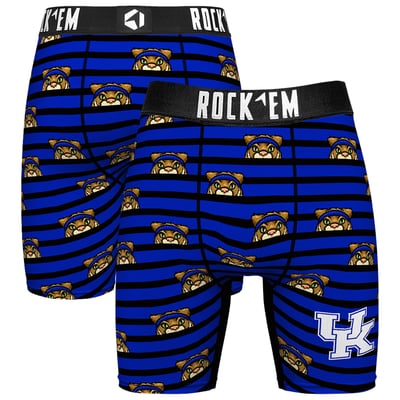  Kentucky Wildcats Rock Em Mascot Stripes Boxer Briefs - Royal