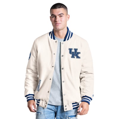 Kentucky Wildcats Starter Spectator Varsity Full Snap Jacket - White