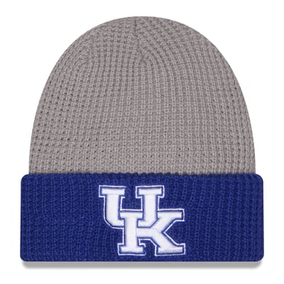 Kentucky Wildcats New Era Unisex Cuffed Waffle Knit Hat - Gray/Royal