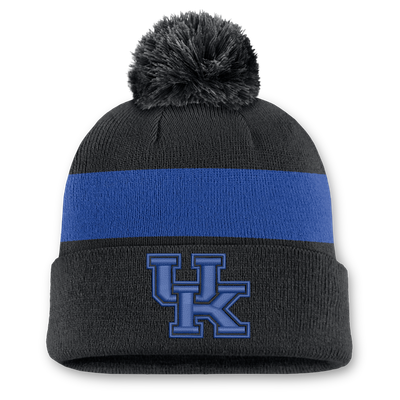 Kentucky Wildcats Nike Unisex Primetime Stripe Cuffed Knit Hat with Pom - Black
