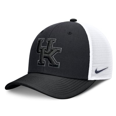  Kentucky Wildcats Nike Unisex Tonal Dri-FIT Rise Trucker Adjustable Hat - Black