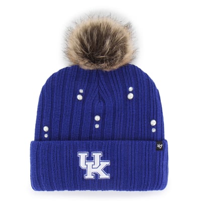 Kentucky Wildcats '47 Women's Pearl Fur Knit Hat with Pom - Royal