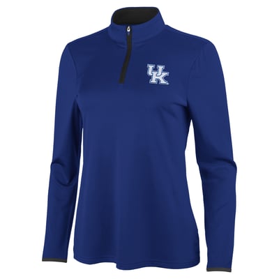 Kentucky Wildcats Antigua Women's Brink Quarter-Zip Pullover - Royal/Black